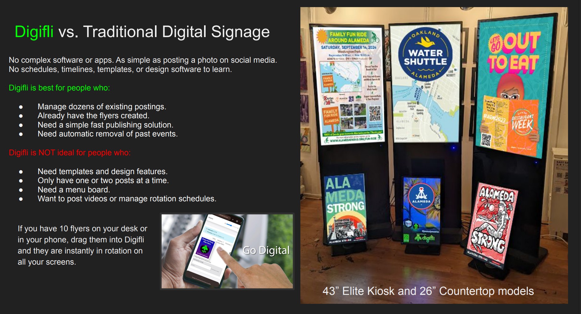 Digifli vs Traditional Digital Signage